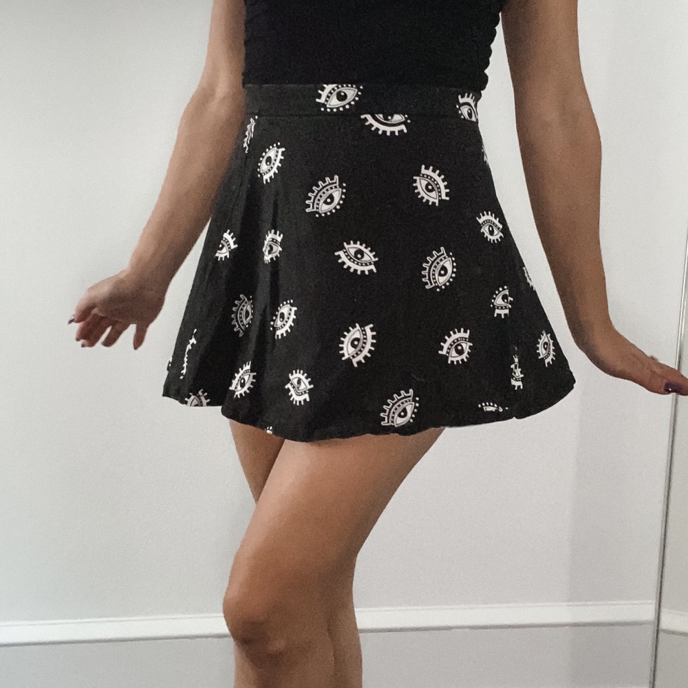 Eye print circle skirt